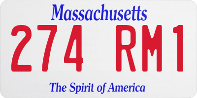 MA license plate 274RM1