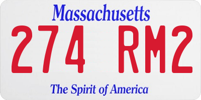 MA license plate 274RM2