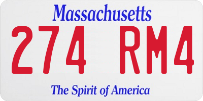 MA license plate 274RM4