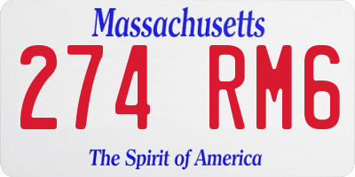 MA license plate 274RM6