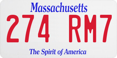MA license plate 274RM7