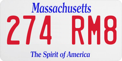 MA license plate 274RM8