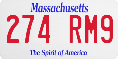 MA license plate 274RM9