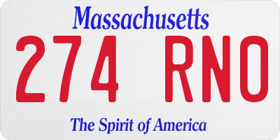 MA license plate 274RN0