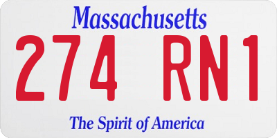 MA license plate 274RN1