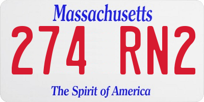 MA license plate 274RN2