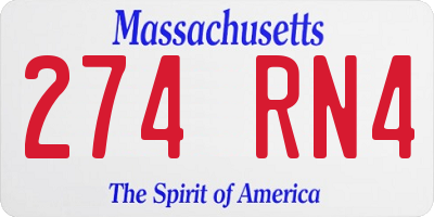 MA license plate 274RN4