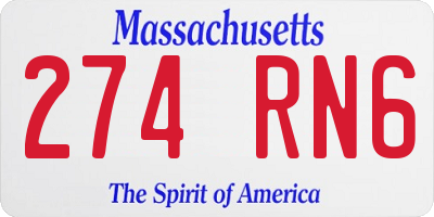 MA license plate 274RN6