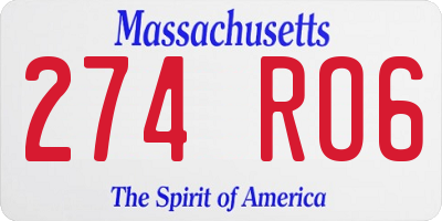 MA license plate 274RO6
