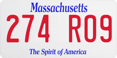 MA license plate 274RO9