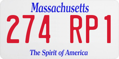 MA license plate 274RP1