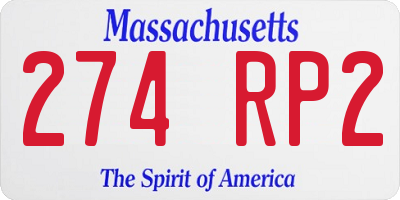 MA license plate 274RP2