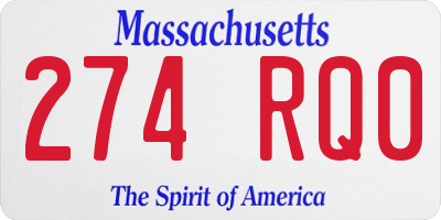 MA license plate 274RQ0