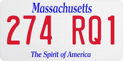 MA license plate 274RQ1