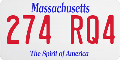 MA license plate 274RQ4