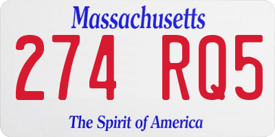 MA license plate 274RQ5