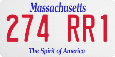 MA license plate 274RR1