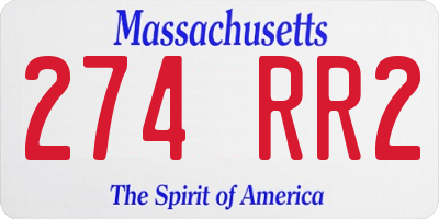 MA license plate 274RR2