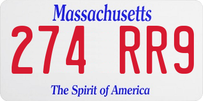MA license plate 274RR9