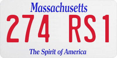 MA license plate 274RS1