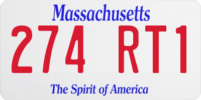 MA license plate 274RT1
