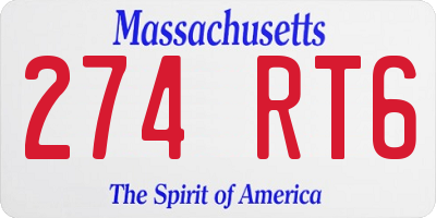 MA license plate 274RT6