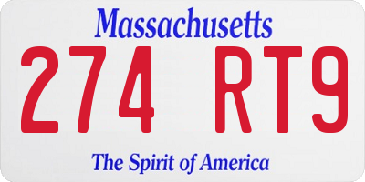 MA license plate 274RT9