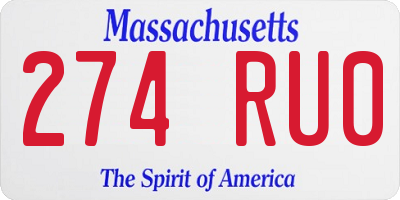 MA license plate 274RU0