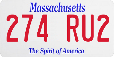 MA license plate 274RU2