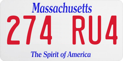 MA license plate 274RU4