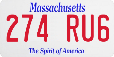 MA license plate 274RU6