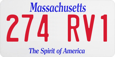 MA license plate 274RV1