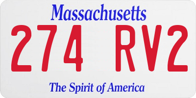MA license plate 274RV2