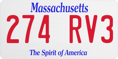 MA license plate 274RV3