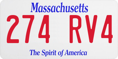MA license plate 274RV4