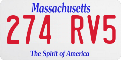 MA license plate 274RV5