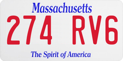 MA license plate 274RV6
