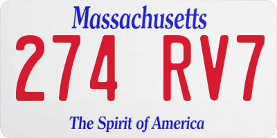 MA license plate 274RV7