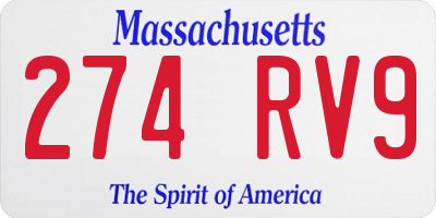 MA license plate 274RV9