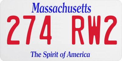 MA license plate 274RW2