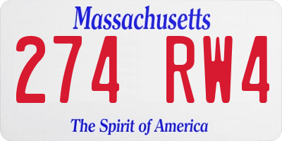 MA license plate 274RW4
