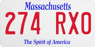 MA license plate 274RX0