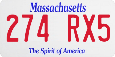 MA license plate 274RX5