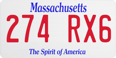 MA license plate 274RX6