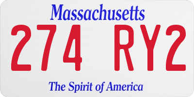 MA license plate 274RY2