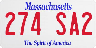 MA license plate 274SA2