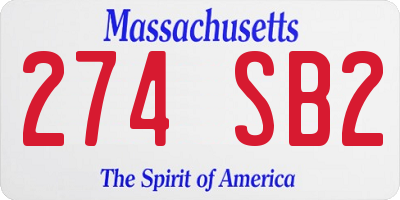 MA license plate 274SB2