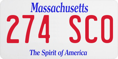 MA license plate 274SC0