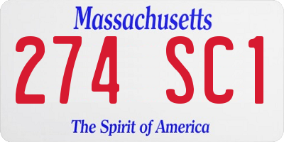 MA license plate 274SC1