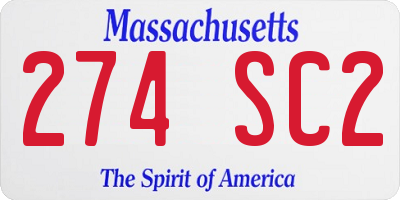 MA license plate 274SC2